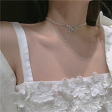 Cifeeo 2023 Kpop Double Layer Chain Gold Fashion Choker Cute Romantic Women Pearl Pendant Necklace Girl Jewelry Collar