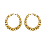 European and American Temperament Woven Twist Metal Hoop Earrings For Woman Goth Girls Simple Accessories Korean Fashion Jewelry