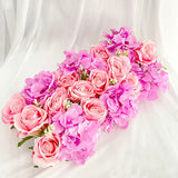 Wedding Road Cited Flowers Silk Rose Peony Hydrangea DIY Arched Door Flower Row Window T Station Wedding Decoration 50cm