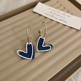 Cifeeo Korean New Style Simple Blue Bow Earrings Fashion Versatile Geometric Earrings Female Jewelry