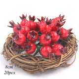 Christmas Gift 1pack Christmas Red Berry Flowers Artificial Stamen Buds Multi Types for  Christmas Wreath Family Party Fake Flower Decoration