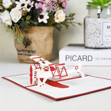 3D Airplane Model Pop-Up Birthday Cards for Kids Business Greeting Card with Envelope Postcard Aircraft Handmade Gift