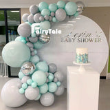 Christmas Gift Macaron Tiffany Blue Grey Balloons Garland Arch Kit 105pcs Silver 4D Balloon For Baby Shower Birthday Wedding Party Decorations