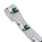 5M/roll Christmas Ribbon Red Linen Merry Christmas Snowflake Lace Ribbon For Wedding Christmas Tree Decoration DIY Sewing Fabric