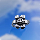 Hip-hop Flame Smile Crying Face Bee Butterfly Happy Daisy Ring Gothic Punk Skull Rings for Women Men Couple Fashion Jewelry