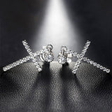 Thanksgiving Cifeeo  Stylish Women Drop Earrings With Cross Design Dazzling Tiny Zirconia Luxury Party Accessories Exquisite Female Jewelry