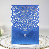 50pcs/lot Laser Cut Glitter Paper Wedding Invitations Card Diamond Design Custom Greeting Card Birthday Wedding Favor Decoration