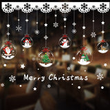 Merry Christmas Wall Stickers Christmas Decorations For Home Santa Claus Window glass Sticker Xmas Ornaments Navidad New Year