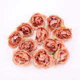 10PCS 4cm Artificial Flower Head Silk Peony For Wedding Decoration Party DIY Handmade Wreath Gift Scrapbooking Craft Fake Flower