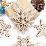 Christmas Gift 6PCS/Lot Vintage Christmas Snowflakes Wooden Pendants Ornaments Wood Craft  Kids Toys Christmas Decorations Tree Ornaments Gifts