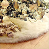 New Christmas Tree Skirt Plush Faux Fur Xmas Tree Carpet Merry Christmas Tree Decorations New Year Navidad Decor for Home