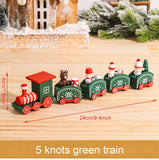 Wooden Little Train Marry Christmas Decoration for Home Christmas Ornaments Navidad Noel Xmas Gifts 2022 Happy New Year 2023