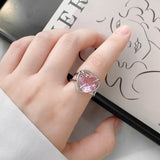Graduation Gift New Arrival  Fashion Women Metal Party Heart Bridal Sets Bezel Setting All Compatible Rings Cute Simple Elegant Jewelry