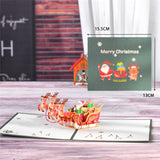 Merry Christmas Cards Christmas Tree Winter Gift Pop-Up Cards Christmas Decoration  Stickers Laser Cut New Year Greeting Cards