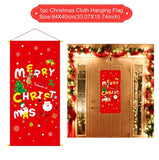 PATIMATE Christmas Cloth Hanging Flag Merry Christmas Decorations For Home Christmas Hanging Decoration  Xmas Gifts New Year