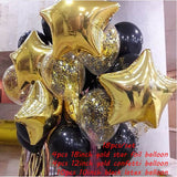 Christmas Gift Gold Confetti Balloons Mixed 18inch Star Heart Foil Balloon Birthday Party Black Gold Latex Baloon Air Ball Wedding Decorations