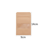 10pcs Transparent Window Kraft Paper Bags Stand Up Pouches Tea Coffee Bean Gift Candy Wrapping Supplies Food Storage Zipper Bags