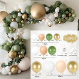 1 Lot Retro Olive Green Balloon Arch Garland Sage Green Ivory White Chrome Gold Balloons Bridal Baby Shower Party Decoratio