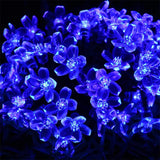 Christmas Gift Solar Flower String Lights Outdoor Waterproof Cherry Blossom String Light 8 Modes Solar Fairy Light for Patio Garden Party Decor