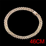 15mm Cuban Link Chains Necklace Fashion Hiphop Jewelry For Women Men Bling Iced Out  Full Rhinestone Rapper Necklaces Collar