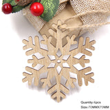 Christmas Gift 6PCS/Lot Vintage Christmas Snowflakes Wooden Pendants Ornaments Wood Craft  Kids Toys Christmas Decorations Tree Ornaments Gifts