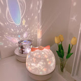 W&G Dream Galaxy Starry Sky Projector Light USB Bluetooth Control Music Player LED Rainbow Night Light Romantic Projection Lamp