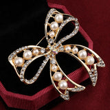ZOSHI Fashion Jewelry Gold color Brooch Pins Austria Crystals Imitation Pearl Flower Brooch Wedding Accessories Vintage