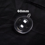 5Pairs 4-7cm Christmas Tree Decorations Balls Transparent Round Star Heart Balls Open Clear Bauble Ornament Christmas Gift Boxs
