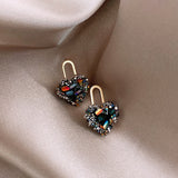 2022 new high-end illusion crystal Peach Heart Earrings Fashion Korean jewelry sexy party female Earrings student accessories