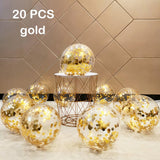 Back to school decoration Cifeeo  20Pcs Metallic Confetti Agate Marble Balloon Latex Transparent Ballon Baby Shower Wedding Birthday Party Decoration Globo