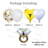 1Set Wedding Foil Balloons Set Bridal Shower Party Backdrop Decors Supplies Heart Gold Confetti Clear Latex Balloons Globos