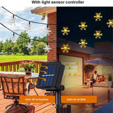 Christmas Gift Solar String Lights Outdoor Christmas Snowflake Lights with 8 Modes Waterproof Solar Powered Patio Light for Garden Party Decor