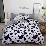 Cifeeo White Black Cow Leopard Printed Bed Cover Set Kids Duvet Cover Adult Boys Girls Bed Linen Bedsheet and Pillowcase Bedding Sets