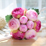 Christmas Gift 1 Bouquet Artificial Rose Bouquet Decorative Silk Flowers Bride Bouquets for Wedding Home Party Decoration Wedding Supplies1