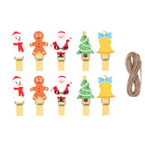 6pcs/lot Christmas Wood Clips santa snowman deer shape Christmas Party Photo Clips Clothespins New Year Decoration Photo Pegs