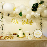 WEIGAO Baby Shower Decorations Gold Oh Baby Disposable Plate Cup Napkins Straws Set Baby Shower Boy Girl Event Party Supplies