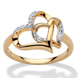 Gorgeous Women's Fashion Gold Color Inlaid White Stone Shaped Heart Engagement Rings for Women Party Wedding Jewelry