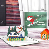 Christmas Card Santa Ride Xmas Festival New Year Card Winter Holiday Greeting Cards with Envelopes