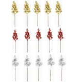 15pc Christmas Decorations 2022 Flash Flowers Christmas Berry Ornament DIY Wreath Crafts Gift Fireplace for Holiday Home Decor