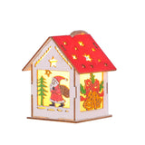 Mini Wooden House String Lights Christmas Tree Hanging Ornaments Warm White House Shape Fairy Light Noel 2022 xmas party decor