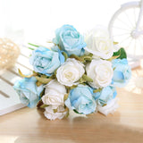 Christmas Gift 1 Bouquet Artificial Rose Bouquet Decorative Silk Flowers Bride Bouquets for Wedding Home Party Decoration Wedding Supplies1