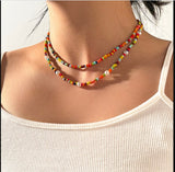 Cifeeo New Lovely Daisy Flower Colorful Beads Pearl Clavicle Choker Necklace for Women Girls Spring Summer Jewelry Wholesale