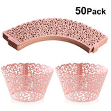 Cifeeo  50pcs Laser Cut Cupcake Wrappers Decor Birthday Cupcake Wrapper Wedding Party Decoration Baby Shower  snow white party supplies