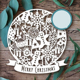 Cifeeo  Merry Christmas Ball Cutting Dies Scrapbooking Metal Embossing DIY Stencil Album Paper Cards Decorative Crafts