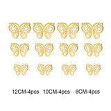 12PCs/Set 3D Hollow Decorative Butterfly Wall Stickers For Kids Rooms Home Decor Fridge Stickers DIY Party Wedding Butterflies