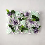 Christmas Gift 60x40cm Artificial Flowers DIY Wedding Decoration Flower Wall Panels Silk Rose Flower Purple Romantic Wedding Backdrop Deco