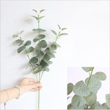 Artificial Eucalyptus Leaves Branches Stems Green Silk Plants Ornament for DIY Wedding Shooting Prop Home Decoration Supplies