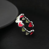 Multi-color Luminous Love Rings for Women Peach Heart Open Ring Couple Ring Luminous Color Girl Jewelry Wholesale Jewelry