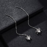 Fashion Crystal Spider Pendant Long Chain Earring Dangle Earrings Alloy Earrings for women