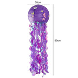 1Set Mermaid Birthday Party Balloons Plates Cups Hanging Jellyfish Lantern For Kids Birthday Party Decoration Home DIY Supplies